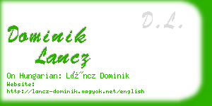 dominik lancz business card